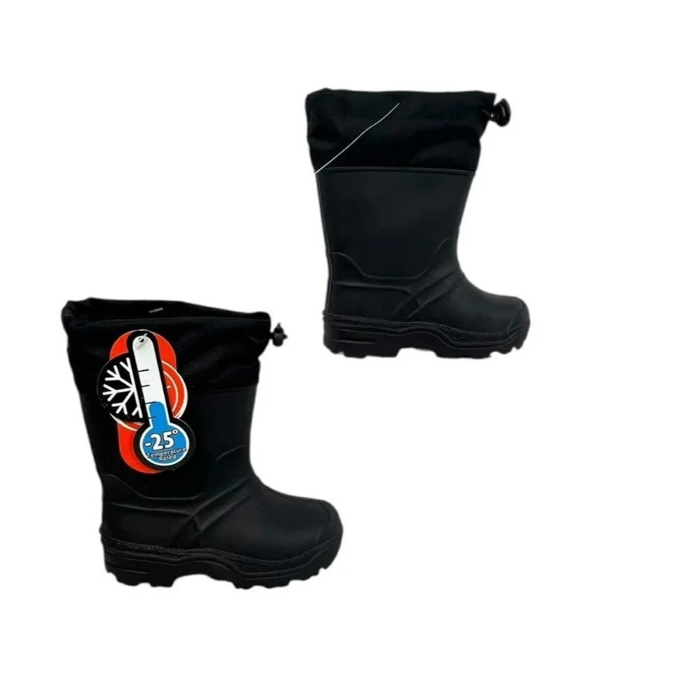 Wonder Nation‎ Unisex Size 9 Black Winter Insulated To -25 degrees Rubber Boots